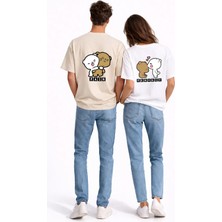 Mondschein Sevgili Kombini Perfect Pair Ayıcık Baskılı Çift Tişört Oversize Unisex Partner Kombin Seti
