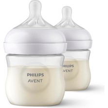Aesco Philips Avent Doğal Tepkili Biberon 2’li Set, 125 Ml, 0-3 Ay, Akıtmaz Emzik, Kolik ve Gaz Önleyici, Bpa Içermez, SCY900/02