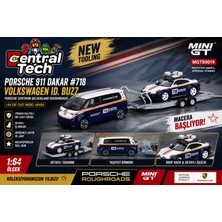 Mını Gt Mini Gt 1:64 Porsche 911 Dakar #718 Volkswagen Id. Buzz Roughroads Römorklu Set MGTS0019
