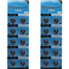 Aesco Mettzchrom LR44 AG13 A76 357A SR44SW 1.5 Volt Alkalin Oyuncak Pili 20'li Tek Kullanımlık