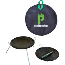 Aesco Pratikoutdoor Tak Çıkar Ayaklı Sac Tava Ateş Çanağı ve Taşıma Çantası