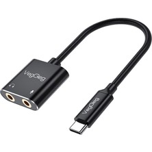Aesco Veggieg Type-C Ses Kartı 3.5mm Kulaklık ve Mikrofon Girişli