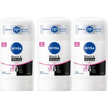 Aesco Nıvea Kadın Stick Deodorant Black&white Invisible Clear 50ML, 72 Saat Anti-Perspirant Koruma, X3 Adet