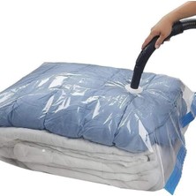 Aesco Vakumlu Hurç Saklama Torbası 73X130 cm – Vakumlu Giysi ve Yorgan Saklama Poşeti, Elektrikli Süpürge ile Hava Almalı Yer Tasarruflu Depolama Torbası