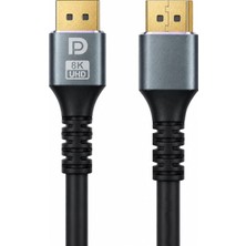 Aesco Coverzone Dp To Dp Kablo 2 Metre 8k UHD 60Hz 4K 144Hz Displayport Görüntü Aktarım Kablosu High Speed Transmission Signal Destekli Bilgisayar ve Monitör Bağlantı Kablosu | ZR542