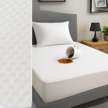 Aesco Beylini Yatak Alezi Kapitone Full Fitted Sıvı Geçirmez Kaymaz Yatak Örtüsü Yatak Koruyucu Full Kenar Çarşaf (Beyaz, 120 x 200)