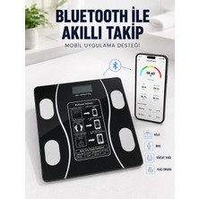 Teknodayım Uygun Akıllı Cam Baskül Bluetooth Mobil Uygulamalı Vücut Analiz Tartısı 180 kg LCD Ekran 2026
