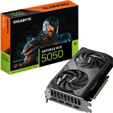 Aesco Gıgabyte Geforce Rtx 5050 Wındforce 2x Oc 8g Grafik Kartı 8 GB Gddr7 128-BIT Pcıe 5.0 2-Fan Soğutma 3x Displayport 1x HDMI