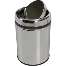 Aesco Vinoks Premium Serisi Pratik Döner Kapaklı 20 Litre Mutfak/banyo Çöp Kovası Paslanmaz Krom, 20L
