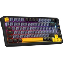 Aesco Rampage Yamikage Kablolu-Kablosuz- Bluetooth Rgb Gaming Oyuncu Klavyesi, Gasket Mount, Hot Swap, Pbt Keycap, 2.4 Ghz, Usb-C, Türkçe Q, 80 Tuş