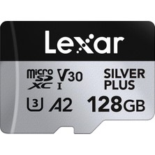 Aesco Lexar 128 GB Profesyonel Gümüş Artı Mikro Sd Kart, Uhs-I, C10, U3, V30, Full Hd ve 4k, 205/150 Mb/s'ye Kadar Microsdxc Hafıza Kartı, Videografçılar, Oyuncular Için (LMSSIPL128G-BNANU)