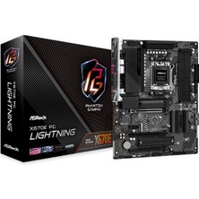 Aesco Asrock X670E Pg Lightning Atx Anakart Amd Am5 Ryzen 8000 ve 7000, Ddr5, 4x M.2 Ssd, 4K 120Hz, Amd Expo, USB Type-C