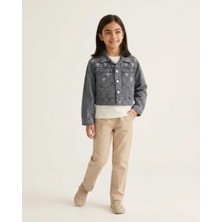 gr – Taşlı Fiyonk Nakışlı Bel Boy Crop Kız Kot Ceket