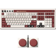 Aesco 108 Tuşlu ve Entegre Numaralı 8bitdo Retro 108 Mekanik Klavye, Bluetooth/2.4g/usb-C Windows ve Android Için Sıcak Değiştirilebilir Kablosuz Oyun Klavyesi - Fami Edition - Qwerty Ingilizce Klavye
