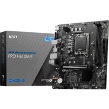 Aesco Msı MB Pro H610M-E Soket 1700 Ddr5 5600MHZ(OC) HDMI VGA M.2 Usb3.2 1x 1g Lan Matx
