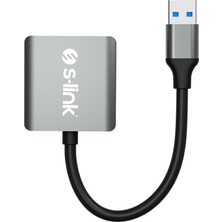 Aesco S-Link SL-CR21 Type C ve Usb3.0 Sd/micro Sd 110M/S Hızlı 2 In 1 Metal Kart Okuyucu