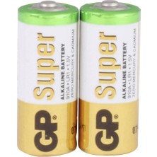 Aesco Gp Batteries GP910A Süper Alkalin LR1/N/910A Boy Yarım Kalem Pil, 1.5 Volt, 2'li Kart