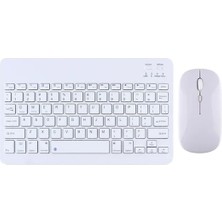 Aesco Babilden Windows/android/ıos Sistemi Için Kablosuz Bluetooth Uyumlu Klavye Fare Seti Mini Ultra Ince Şarj Edilebilir Türkçe (Beyaz)
