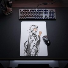 Aesco Mirai Anime Japon Samuray Baskılı Mouse Pad, Siyah Beyaz, Kauçuk Taban, 28X40 Cm, Kaymaz Tabanlı Oyun Altlığı, (Dikey/portre) - Bireysel ve Kurumsal Siparişe Uygun