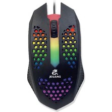 Aesco Heartz Kablolu Mouse, Rgb LED Işıklı, Gaming Oyun Uyumlu Mouse, 1600 Dpı, 4d Optik Sensör, Ergonomik Tasarım, Siyah Tak Kullan (Delikli)