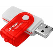 Aesco Kyrotech Pc Için USB Sd Kart Okuyucu, Micro Sd Karttan USB Adaptörüne, Kamera Için Ms Duo/micro Ms Kart Okuyucu Hafıza Kartı Okuyucu, Pc/dizüstü Bilgisayar Için Kart Okuyucu Kırmızı