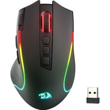 Aesco Redragon M612 Pro Rgb Oyun Faresi, 8000 Dpı Kablolu/kablosuz Optik Oyuncu Faresi, 9 Programlanabilir Tuş ve Arka Plan Aydınlatması, Bt & 2.4g, Yazılım Destekli, Rapid Fire Button