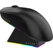 Aesco Coverzone Ajazz AJ139 V2 Mc Mouse 3 Farklı Bağlantı Modu-Rgb Manyetik Şarj Istasyonlu-Paw 3311 SENSÖR-500 Mah Batarya-66 Gram (Siyah)
