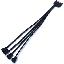 Aesco Sata Power To Fan Çevirici, 4 Port Y Pin Pwm Çoklayıcı Splitter Fan Kablosu