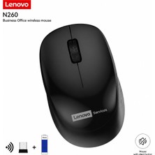 Aesco Lenovo N260 Sessiz Kablosuz Mouse,siyah, 1200 Dpı, 20 Metre Menzil, Otomatik Kapanma ve Uyku Modu, Nano USB Alıcı (Wireless Silent Mouse), 870042253