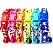 Aesco Glipet Puppy Desenli Zilli Dokuma Boyun Tasması 19X1 cm Kırmızı