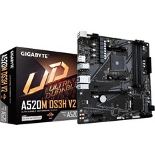 Aesco Gıgabyte A520M DS3H V2 Am4 Ddr4 4733MHZ(OC) Pcıe 3.0 M.2 Nvme Gigabit Lan USB 3.2 Matx Anakart