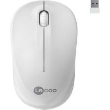 Aesco Lecoo WS206 Kablosuz 1200DPI 3 Tuşlu Sessiz Pc, Mac, Dizüstü Bilgisayar Için, USB Mini Alıcı ile Optik Mouse Beyaz