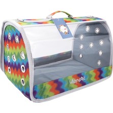 Aesco Leon Pet Şeffaf Fly Bag Çanta Gökkuşağı Sarı