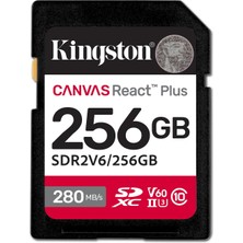 Aesco Kingston Canvas React Plus V60 Sd 256GB Sdxc Uhs-Iı 280R/150W U3 V60 Full Hd/4k Için