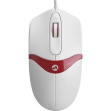 Aesco Everest SM-220 USB Beyaz/kırmızı 1200DPI 3D Optik Kablolu Mouse