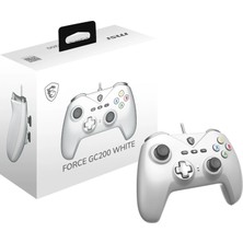 Aesco Msı Gg Force GC200 Whıte Beyaz Oyun Kolu Kablolu Pc/androıd 8+ Desteğı Çıft Tıtresım Motoru 2m