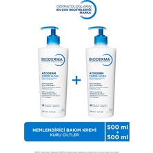 Aesco Bioderma Atoderm Cream Ultra Normal ve Kuru Ciltler Için Nemlendirici Yüz, Vücut Bakım Kremi 2X500 ml