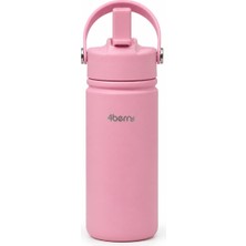 Aesco 4berry 350 ml Kulplu Pipetli Çelik Termos Bardak – Bpa Free, Taşınabilir Mini Termos, Pembe Renk