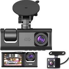 Aesco Hasuba 3 Kameralı Araç Içi Kamera 1296P Superhd - 170° Ön, 120° Kabin Içi ve Arka Geri Vites Kamerası, Wifi Bağlantılı Mobil Uygulama Desteği, Gece Görüşlü, Döngüsel Kayıt ve G-Sensörlü 362