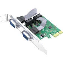 Aesco Veggieg Pcı Express To 2 Port 9 Pin RS-232 Seri Com Db9 Genişletme Kartı