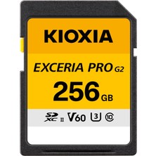 Aesco Kıoxıa Excerıa Pro G2 256GB Sdxc Hafıza Kartı – Uhs-Iı U3 V60 C10, 300MB/S Okuma, 250MB/S Yazma, 8k / 4K