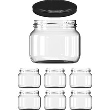 Aesco Afracam 400 ml Şeffaf Magnolya Kavanoz 400 cc Konserve Metal Kapaklı Cam Kavanoz 6 Adet (Şeffaf, 400 Cc)