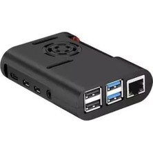 Aesco Raspberry Pi 4 Fan Case-Siyah