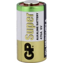 Aesco Gp Batteries GP476A Süper Alkalin 476A/PX28A/A544/4LR44 Boy Pil, 6 Volt, Tekli Kart