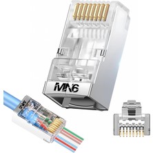 Aesco Mn6 M117XF Cat6 Jack/35 Adet-Metal Ez/yeni Nesil RJ45 Cat6-8p/8c Açık Uçlu/cat6 Konnektör (Metal Ez Jack, 35)