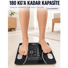 Teknodayım Teknocanmarketing Dijital Akıllı Cam Baskül Mobil Uygulama Destekli Vücut Analiz Tartısı 180 K