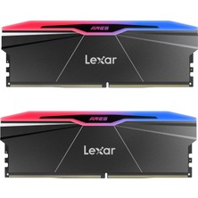 Aesco Lexar Ares Gen2 Rgb Ddr5 Ram 48GB Kit (2X24GB) 7600MHZ, 288-PIN Udımm Masaüstü Bellek, Intel Xmp 3.0 Için Pc Oyun Belleği, Sk Hynix Tarafından Desteklenen Dram, CL38-48-48-121/1.35V