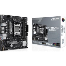 Aesco Asus Prıme A620M-E Amd A620 Am5 Ddr5 6400 Dp HDMI VGA M2 Usb3.2 Aura Rgb Matx, Anakart