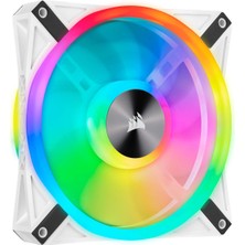 Aesco Corsair Icue QL140 Rgb, 140 mm x 25MM Rgb LED Pwm Fan (Maksimum Hız 1250 Rpm'ye Kadar)- Tek Ünite, Beyaz