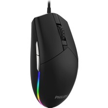 Aesco Philips SPK9304 USB Kablolu 6400DPI 6 Tuşlu Rgb Aydınlatmalı Optik Gaming Mouse Siyah (Philips Türkiye Garantili)
